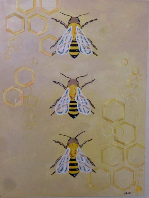 Original Acrylic painting Bees